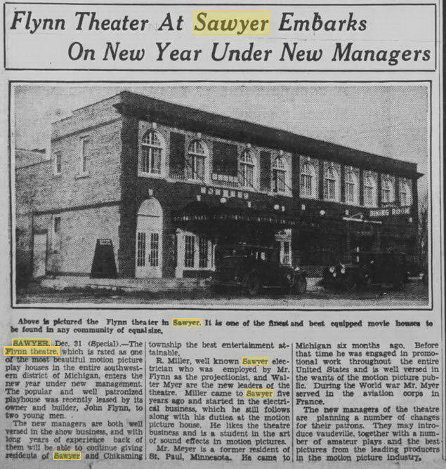 Flynn Theatre - 31 Dec 1932 New Managers